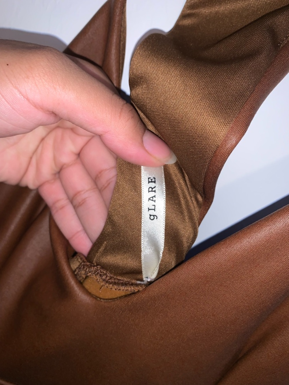 Brown Spaghetti Strap V-Neck Mini Dress - Picture 4 of 5
